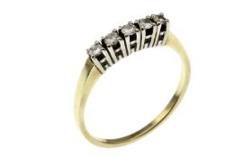 Ring 2.66 gr. 585/- Gelbgold und Weissgold mit Diamanten 0.25 ct G/vs Ringgroesse 60