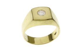 Ring 7.02 gr. 585/- Gelbgold mit Diamant 0.26 ct H/p1 Ringgroesse 55