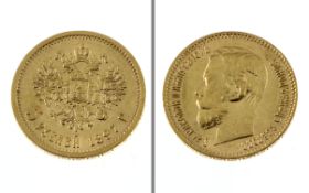 Goldmuenze 5 Rubel 1897 4.28g 900/- Gelbgold