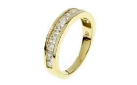 Ring 4.28g 585/- Gelbgold mit 12 Diamanten zus. ca. 1.20 ct.. Ringgroesse ca. 57