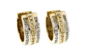 Creolen 7.13g 585/- Gelbgold und Weissgold mit 50 Diamanten zus. ca. 0.50 ct.