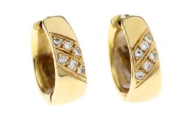 Creolen 5.54g 750/- Gelbgold und Weissgold mit 12 Diamanten zus. ca. 0.18 ct.