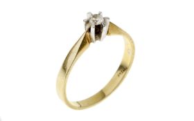 Ring 2.66g 585/- Gelbgold und Weissgold mit Diamant ca. 0.10 ct.. Ringgroesse ca. 57