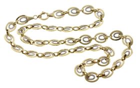 Kette 13.38g 585/- Gelbgold und Weissgold. Laenge ca. 53.50 cm