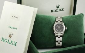 Rolex Oyster Perpetual Ref. 67180 Automatik Edelstahl. mit Box und mit Papiere. LC100. Kaufdatum: 19