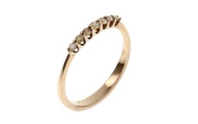 Ring 2.38g 585/- Rosegold mit 7 Diamanten zus. ca. 0.14 ct.. Ringgroesse ca. 60