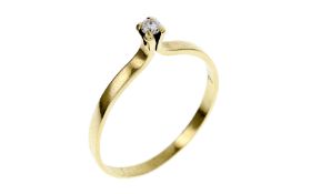 Ring 1.41g 585/- Gelbgold mit Diamant ca. 0.06 ct.. Ringgroesse ca. 57