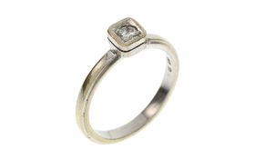 Ring 2.67g 585/- Weissgold mit Diamant ca. 0.10 ct.. Ringgroesse 49