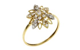 Ring 1.98g 585/- Gelbgold mit Zirkonia. Ringgroesse ca. 59