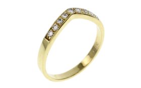 Ring 2.51g 585/- Gelbgold mit 9 Diamanten zus. ca. 0.18 ct. F/vs. Ringgroesse ca. 56