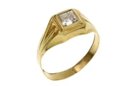 Ring 1.61g 750/- Gelbgold mit Zirkonia. Ringgroesse ca. 53