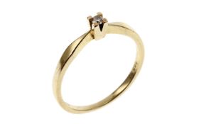 Ring 1.93g 585/- Gelbgold mit Diamant ca. 0.05 ct.. Ringgroesse ca. 54