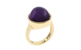 Ring 10.29g 750/- Gelbgold mit Amethyst. Ringgroesse ca. 55