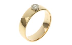 Ring 6.53g 585/- Gelbgold und Weissgold mit Diamant ca. 0.15 ct.. Ringgroesse ca. 60