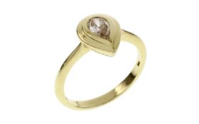 Ring 3.47g 585/- Gelbgold mit Diamant ca. 0.40 ct.. Ringgroesse ca. 56