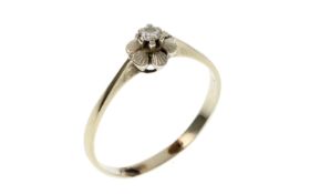 Ring 2.39g 750/- Weissgold mit Diamant ca. 0.08 ct.. Ringgroesse ca. 63