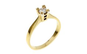 Ring 2.32g 585/- Gelbgold mit Diamant ca. 0.23 ct.. Ringgroesse ca. 51