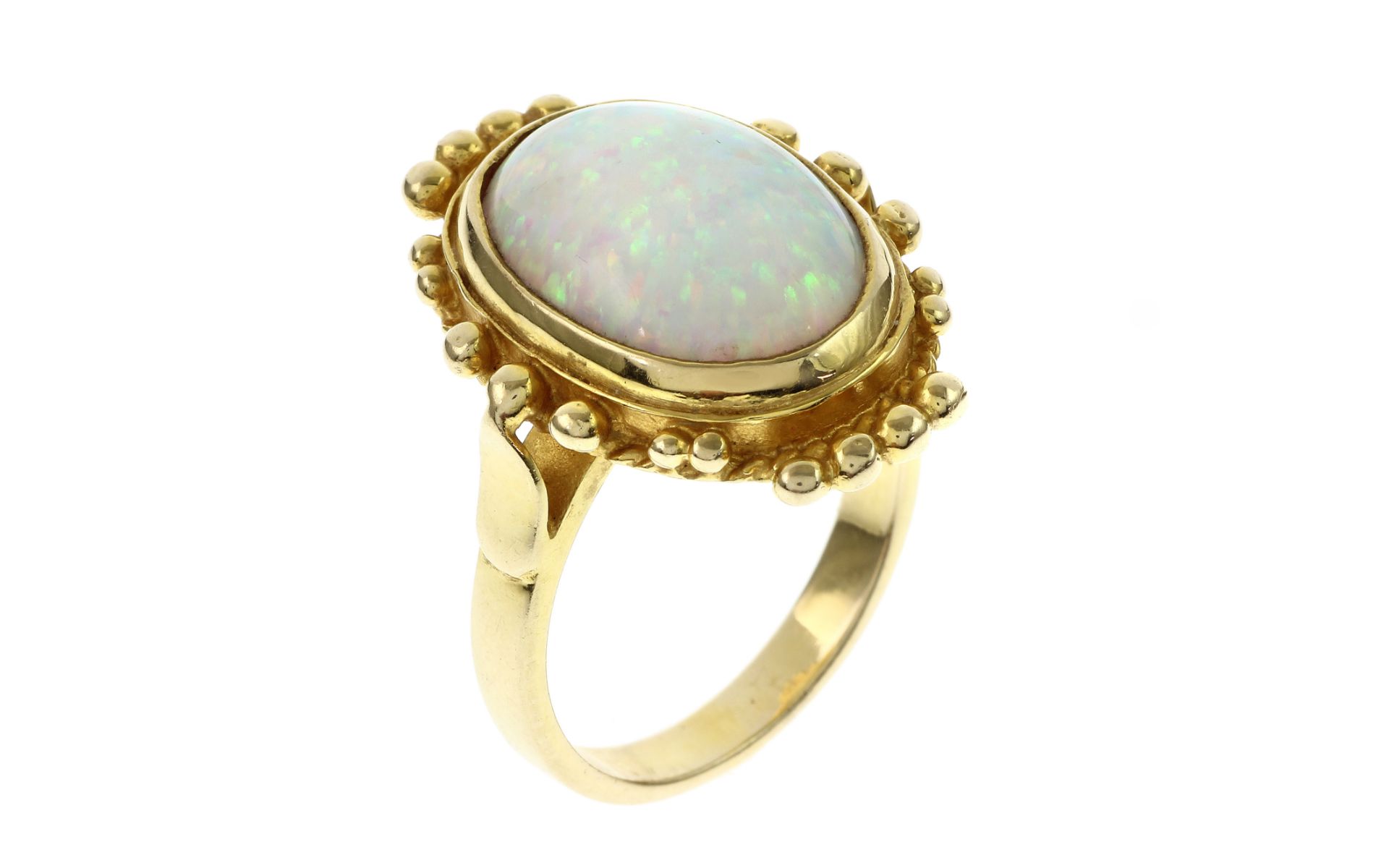 Ring 11.19g 585/- Gelbgold mit Opal. Ringgroesse 61 