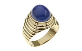 Ring 13.02g 585/- Gelbgold mit Sternsaphir. Ringgroesse ca. 60