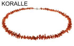 Korallenkette mit Karabiner Edelstahl