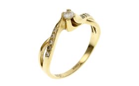 Ring 2.52g 585/- Gelbgold mit 11 Diamanten zus. ca. 0.20 ct.. Ringgroesse ca. 54