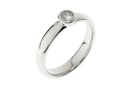 Ring 4.85g 585/- Weissgold mit Diamant ca. 0.20 ct. G/si2. Ringgroesse ca. 54