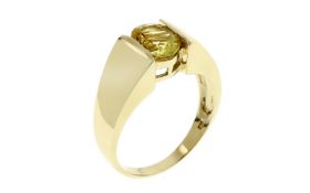 Ring 7.88g 375/- Gelbgold mit Citrin. Ringgroesse ca. 62