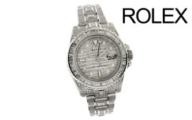 Rolex GMT-Master II "Iced Out" Ref. 116710 Automatik Edelstahl, ohne Box und ohne Papiere