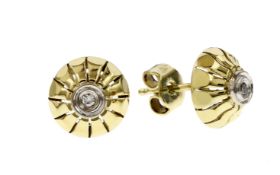 Ohrstecker 1.75g 585/- Gelbgold und Weissgold mit 2 Diamanten zus. ca. 0.04 ct.