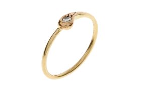 Ring 1.2g 585/- Rotgold mit Diamant ca. 0.05 ct.. Ringgroesse ca. 53