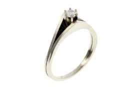 Ring 3.79g 585/- Weissgold mit Diamant ca. 0.20 ct.. Ringgroesse ca. 59