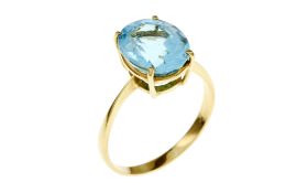 Ring 3.94g 750/- Gelbgold mit Topas. Ringgroesse ca. 60