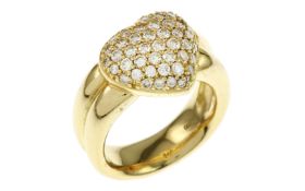 Ring 20.43g 750/- Gelbgold mit 47 Diamanten zus. ca. 2.35 ct.. Ringgroesse ca. 58