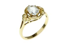 Ring 3.15g 585/- Gelbgold mit Aquamarin. Ringgroesse ca. 58