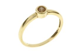 Ring 1.6g 585/- Gelbgold mit Diamant ca. 0.10 ct.. Ringgroesse ca. 53