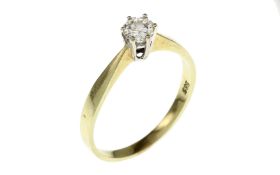 Ring 2.49g 585/- Gelbgold und Weissgold mit Diamant ca. 0.50 ct.. Ringgroesse ca. 59