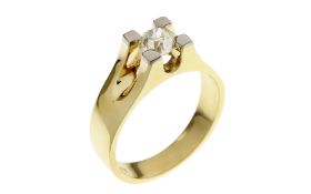 Ring 8.49g 750/- Gelbgold mit Diamant ca. 0.60 ct. K/va1. Ringgroesse ca. 60