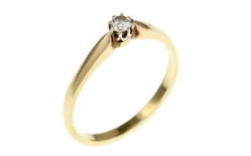 Ring 2.66g 585/- Gelbgold und Weissgold mit Diamant ca. 0.15 ct.. Ringgroesse ca. 60