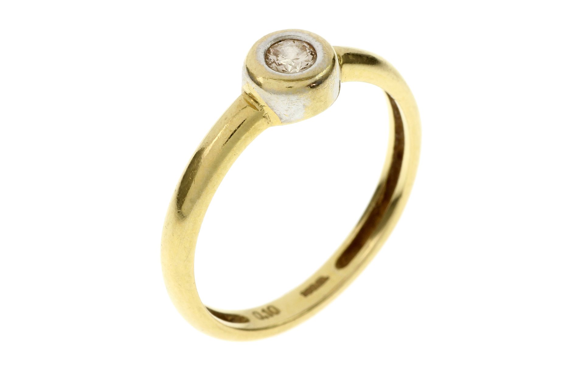 Ring 2.31g 585/- Gelbgold mit Diamant ca. 0.10 ct.. Ringgroesse ca. 52