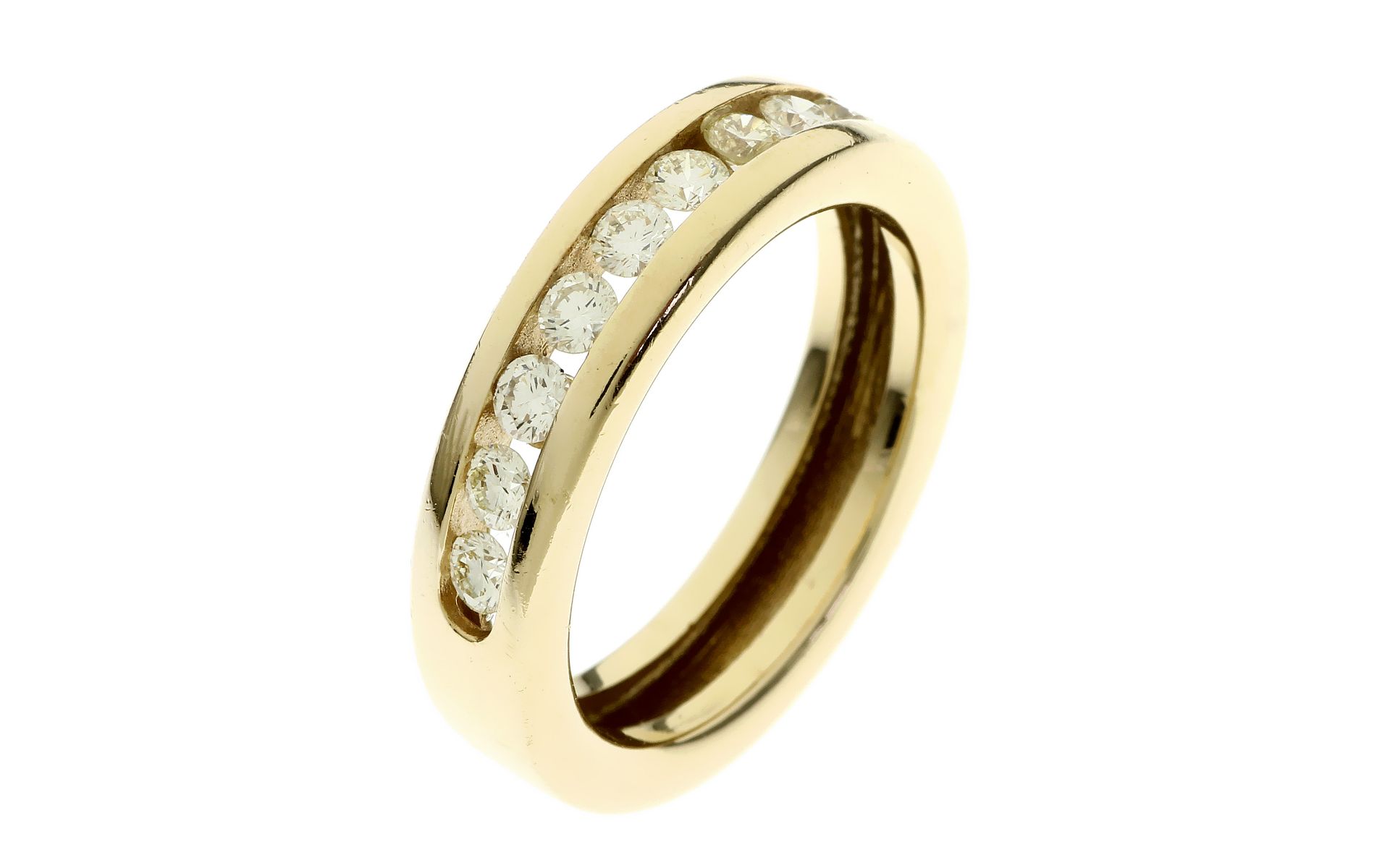Ring 5.61g 585/- Gelbgold mit 9 Diamanten zus. ca. 0.72 ct. H/vs. Ringgroesse ca. 56