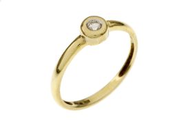 Ring 2.3g 750/- Gelbgold mit Diamant ca. 0.10 ct.. Ringgroesse ca. 58