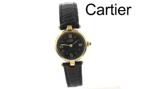 Cartier Vermeil Ref. 072967 Quarz 925/- Silber vergoldet. ohne Box und ohne Papiere. feine Kratzer a