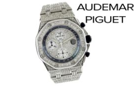 Audemar Piguet Royal Oak Offshore "Iced Out" Ref. 3608 Automatik Edelstahl. ohne Box und ohne Papier