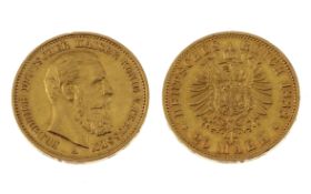Goldmuenze 20 Mark Deutsches Reich 1888 7.94g 900/- Gelbgold