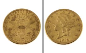 Goldmuenze Twenty Dollars Eagle 1895 33.34g 900/- Gelbgold