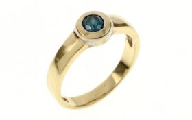 Ring 3.24g 585/- Gelbgold mit fancy Diamant ca. 0.20 ct.. Ringgroesse ca. 53