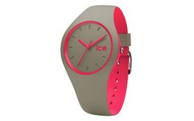 Ice-Watch Duo Unisex Armbanduhr Khaki Pink (Medium) mit Etui