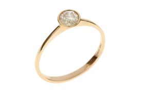 Ring 1.35g 750/- Rosegold mit Diamant ca. 0.39 ct.  Ringgroesse ca. 55