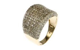 Ring 8.76g 585/- Gelbgold mit 150 Diamanten zus. ca. 1.50 ct. H/vs-si. Ringgroesse ca. 55