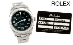 Rolex Air-King Ref. 116900 Automatik Edelstahl. ohne Box und ohne Papiere. Garantiekarte von Ruesche